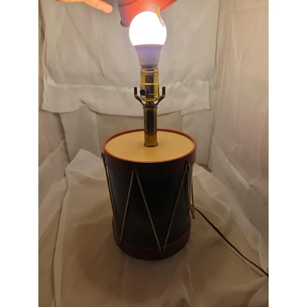 VTG‎ Handmade 1940s Drum Lamp Great Seal of America Tested Working